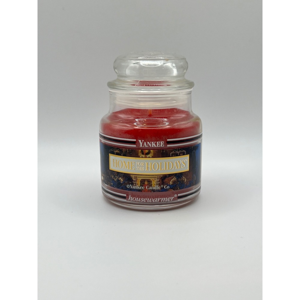 Yankee Candle Home‎ For The Holidays Black Band 3.7 OZ Glass Jar Vintage Xmas